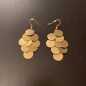 Circle Shape Tiered Drop Earrings
